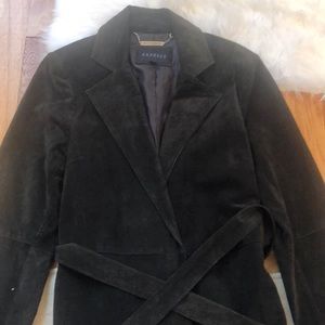 Dark brown suede coat
